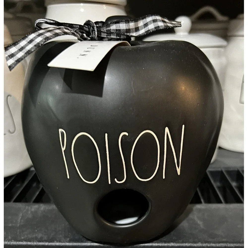 Rae Dunn Birdhouse Halloween Poison Black Apple